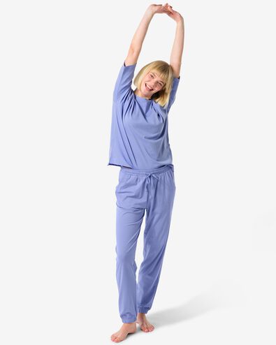 bas de pyjama femme coton bleu - 23420105BLUE - HEMA