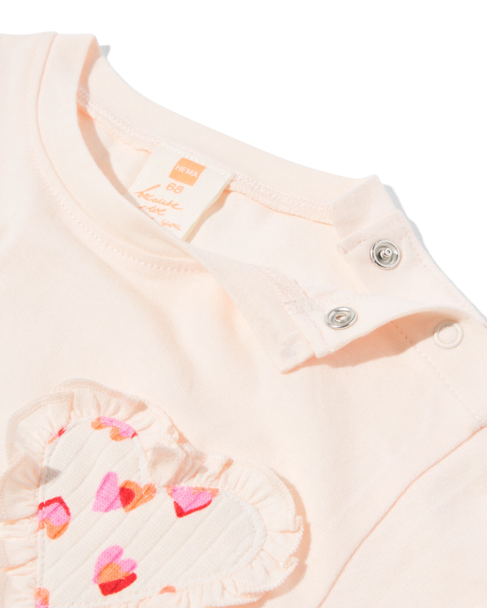 t-shirts b&eacute;b&eacute; jersey c&oelig;urs - 2 pi&egrave;ces &eacute;cru &eacute;cru - 33069370ECRU - HEMA