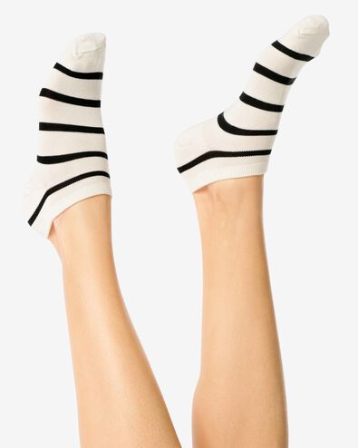 dames enkelsokken strepen - 5 paar beige beige - 4290415BEIGE - HEMA