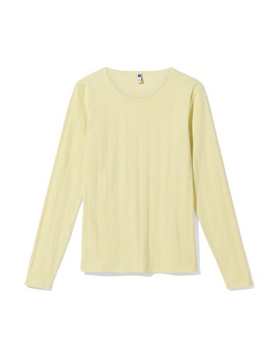 dames T-shirt Colette ajour geel geel - 36207520YELLOW - HEMA