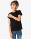 2 t-shirts basics enfant coton stretch noir 110/116 - 30729420 - HEMA