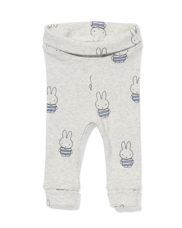Miffy Newborn-Leggings zum Mitwachsen, gerippt graumeliert graumeliert - 33433520GREYMELANGE - HEMA