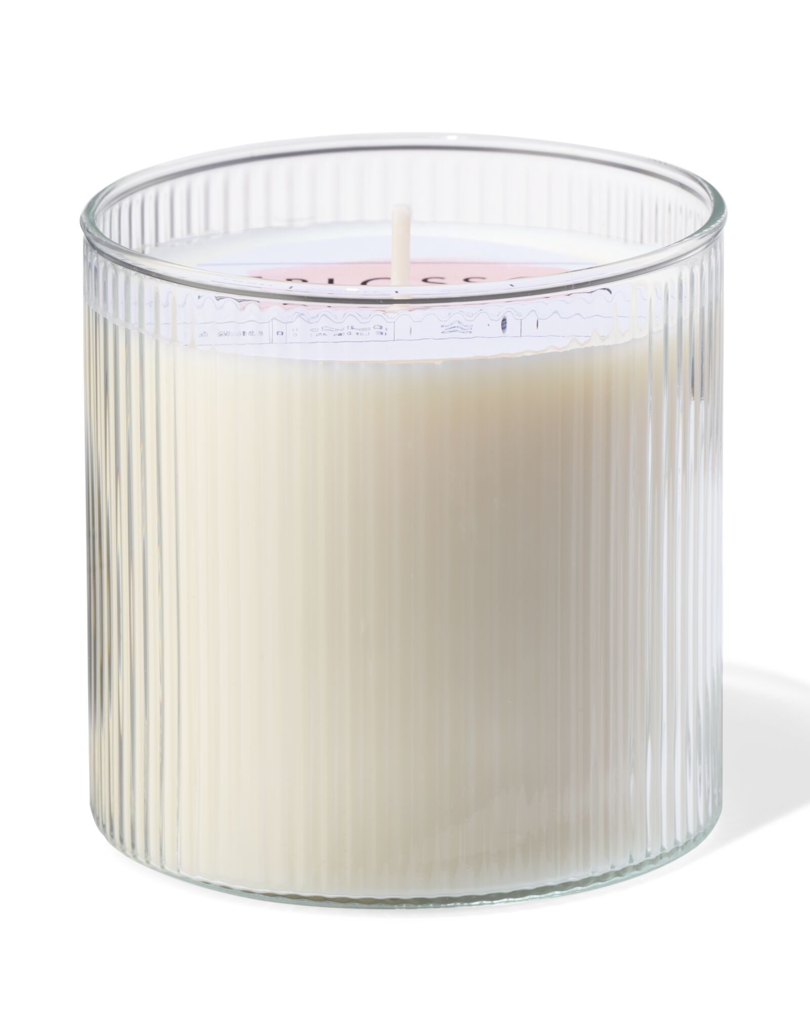bougie parfum&eacute;e en verre nervur&eacute; &Oslash;10x10 blossom - 13502388 - HEMA