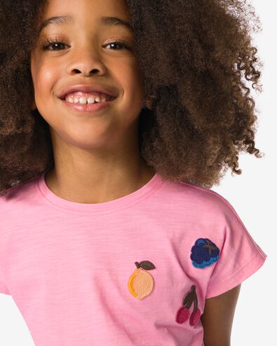 kinder T-shirt jersey fruit roze roze - 30843070PINK - HEMA