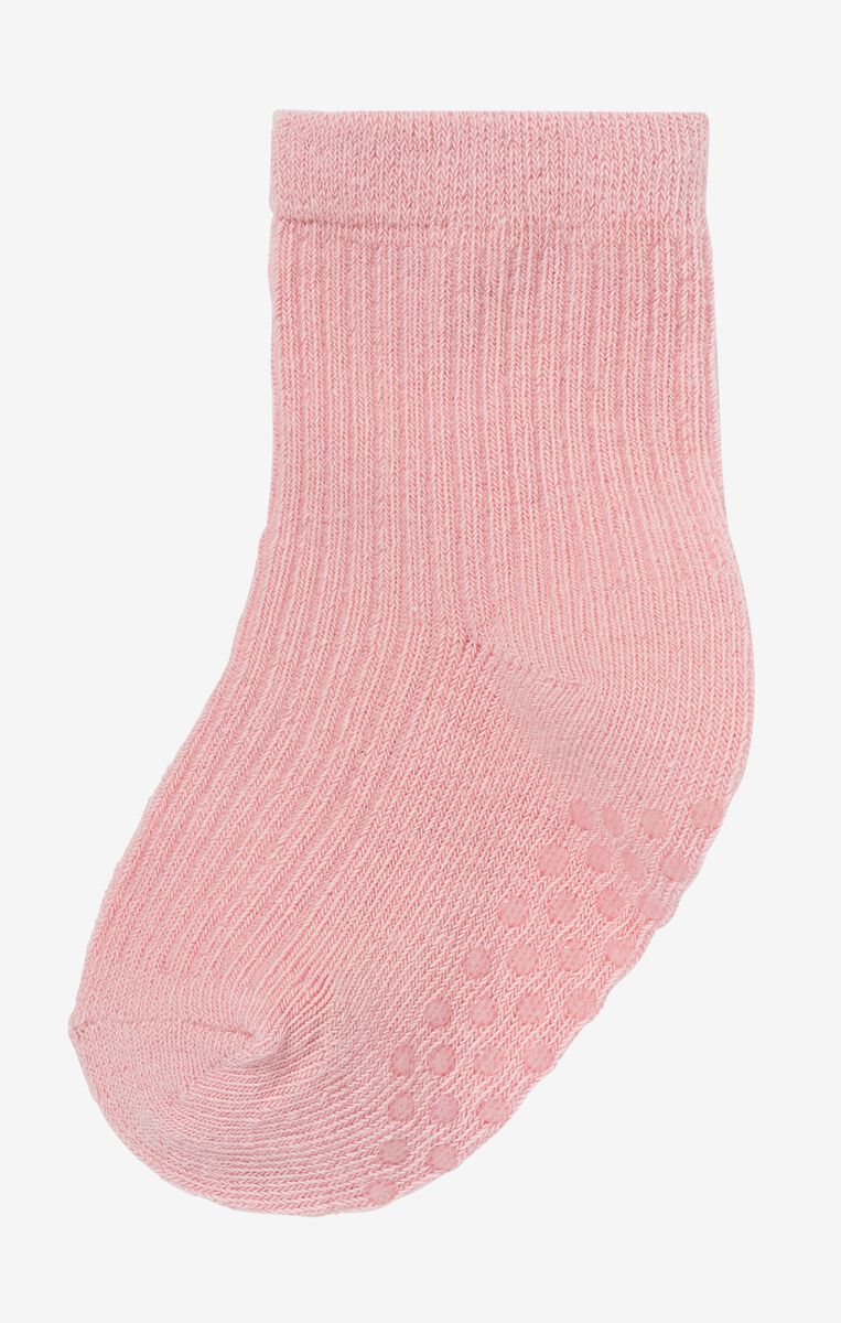 baby sokken met katoen - 5 paar roze 0-6 m - 4770341 - HEMA