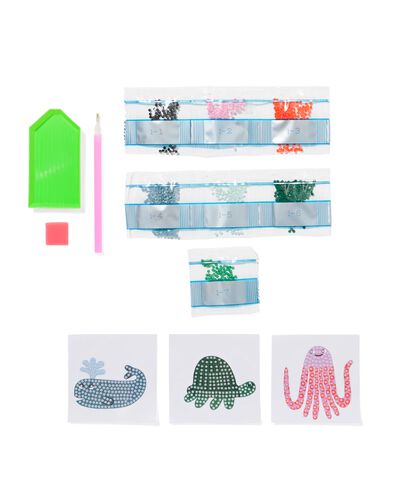 cr&eacute;ations diamants autocollants animaux aquatiques - lot de 3 - 15900358 - HEMA