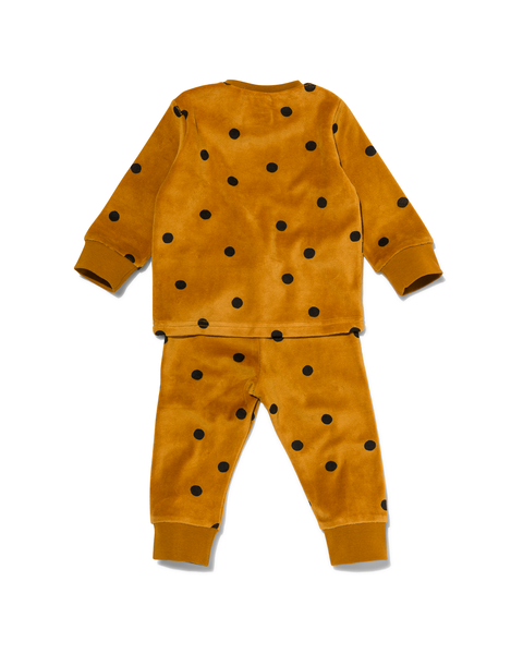 Baby-Pyjama, Samt, Punkte braun - 1000024785 - HEMA