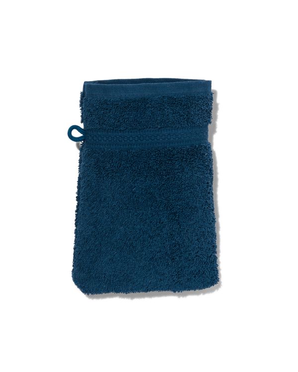 gant de toilette de qualité supérieure 16 x 21 - bleu jean - 5240178 - HEMA