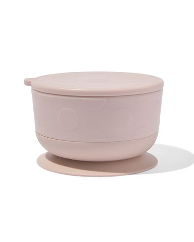 bol avec ventouse amovible et couvercle beige - 33502953 - HEMA