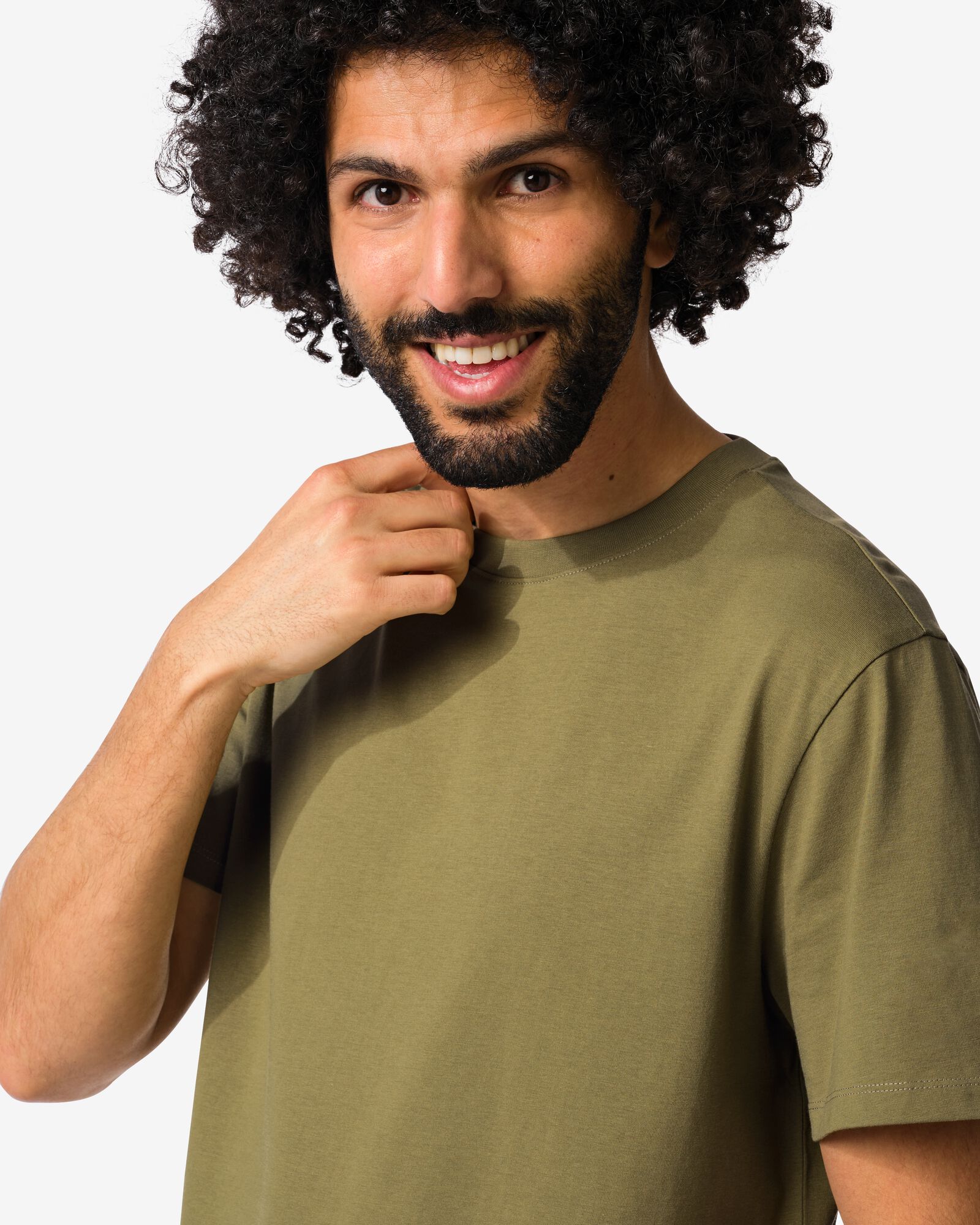 heren T-shirt regular fit middengroen middengroen - 2190380MIDGREEN - HEMA