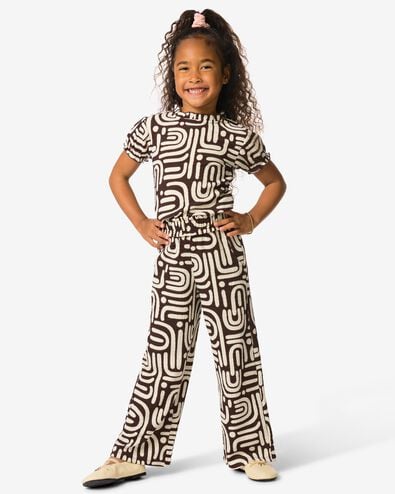 legging enfant coupe large jersey abstrait marron fonc&eacute; marron fonc&eacute; - 30861707DARKBROWN - HEMA