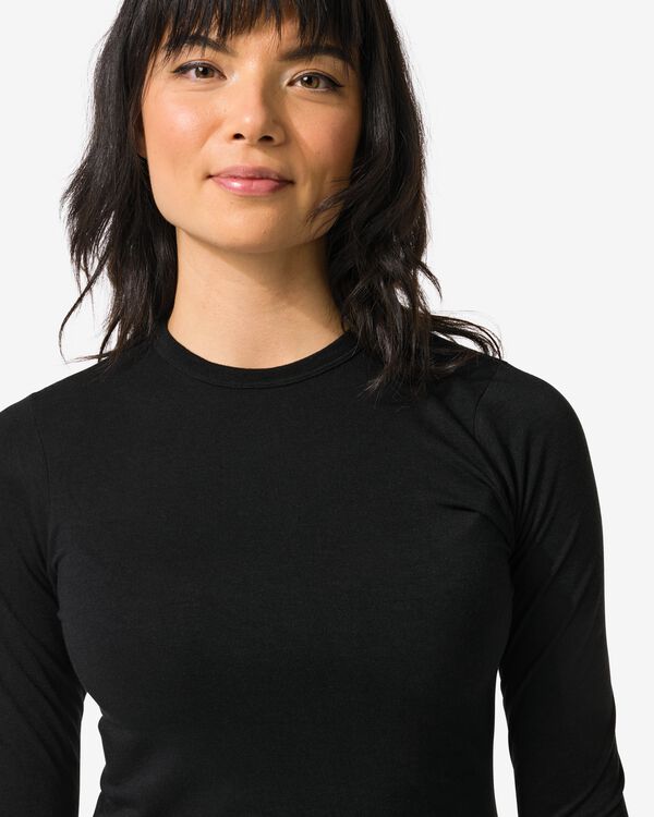 t-shirt thermique femme noir noir - 1000002186 - HEMA