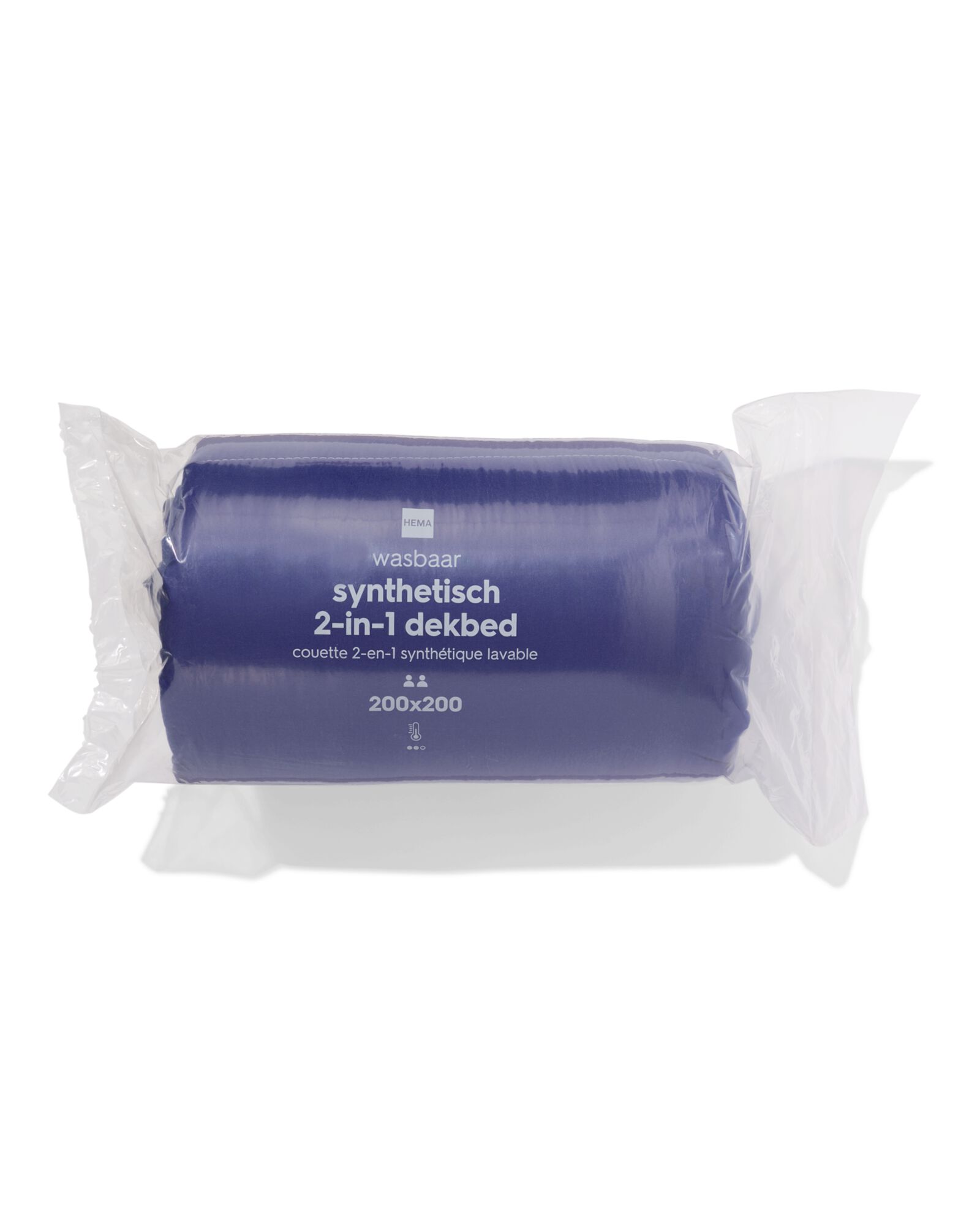 wasbaar dekbed 200x200cm blauw - 5500103 - HEMA
