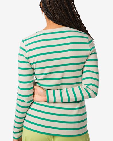 t-shirt femme Clara côtelé vert foncé vert foncé - 36255350DARKGREEN - HEMA