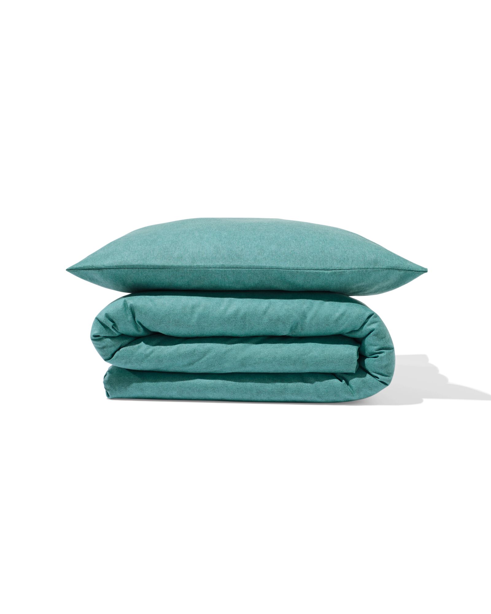 housse de couette 140x200/220cm flanelle m&eacute;lange vert - 5700210 - HEMA