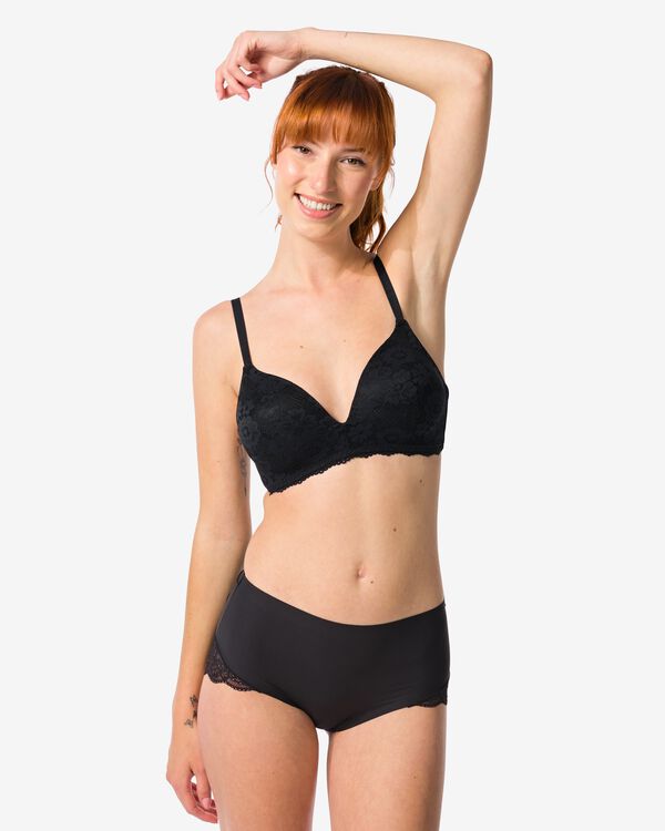 Mittelstark figurfreundlicher Damen-Slip, Second Skin schwarz schwarz - 21540020BLACK - HEMA