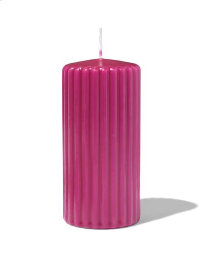 bougie 6 x 12 cm nervurée rose fluo - 13503108 - HEMA