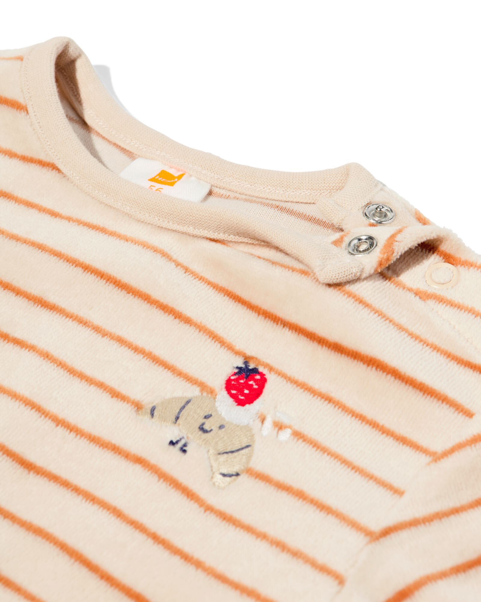 pull pour nouveau-n&eacute; velours rayures &eacute;cru &eacute;cru - 33444120ECRU - HEMA