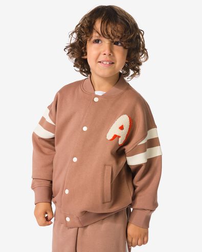 Kinder-Sweatjacke mit Farbkontrasten braun - 30744801BROWN - HEMA