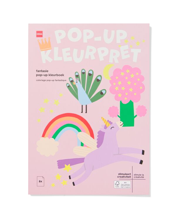 livre de coloriage pop-up A4 imagination - 15900292 - HEMA