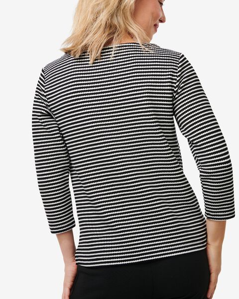 Damen-Shirt Kacey, Struktur schwarz/weiß M - 36201862 - HEMA
