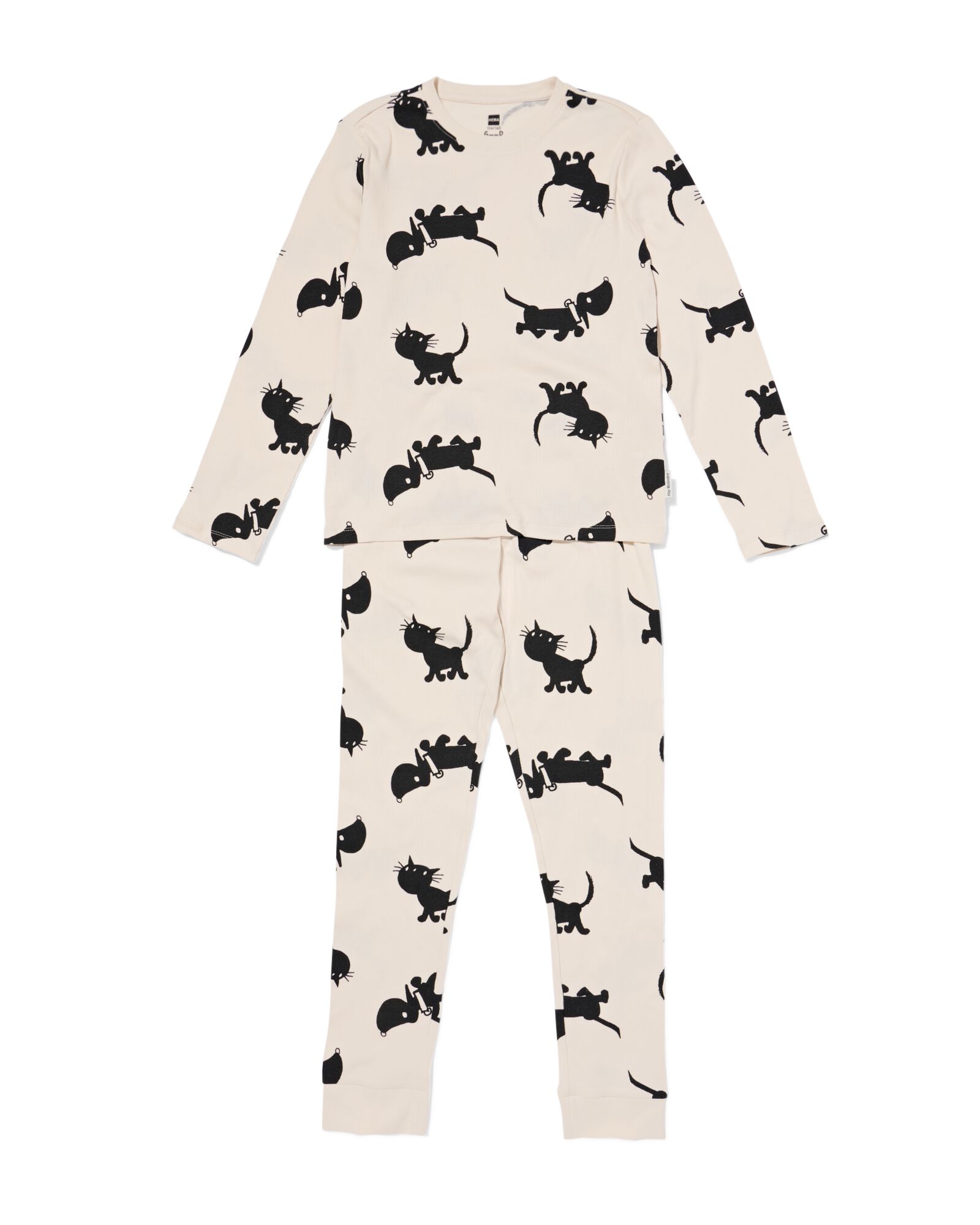 Takkie en Siepie kinderpyjama rib gebroken wit gebroken wit - 23004760OFFWHITE - HEMA