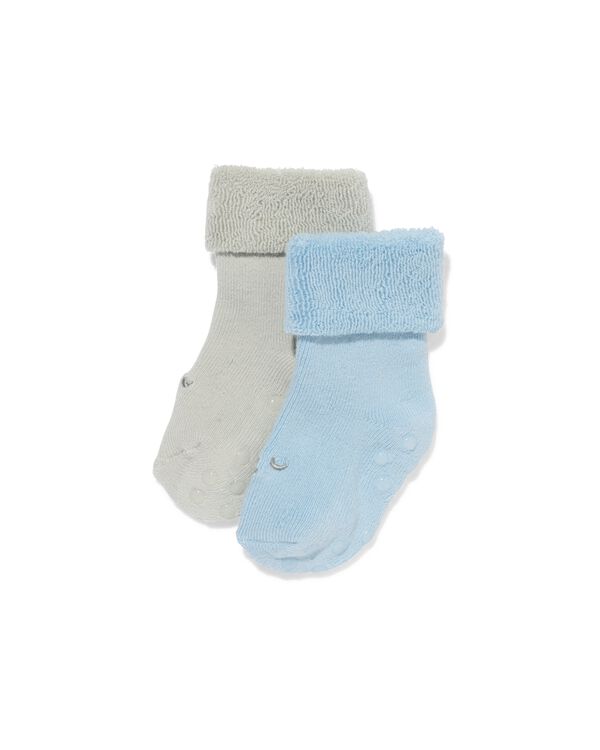 chaussettes b&eacute;b&eacute; tissu &eacute;ponge ours - 2 paires bleu moyen bleu moyen - 4731170MIDBLUE - HEMA