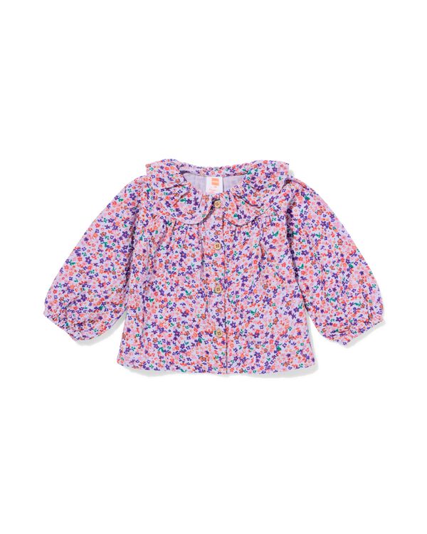babyblouse bloemen paars paars - 33037970PURPLE - HEMA