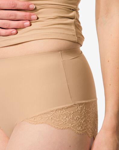 medium corrigerende slip hoge taille met kant beige beige - 21500420BEIGE - HEMA