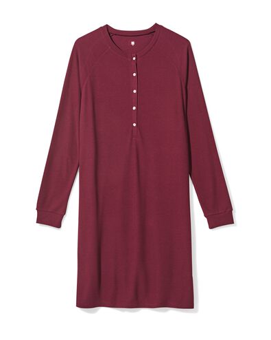 chemise de nuit femme viscose gaufr&eacute;e  bordeaux bordeaux - 23400600BURGUNDYRED - HEMA