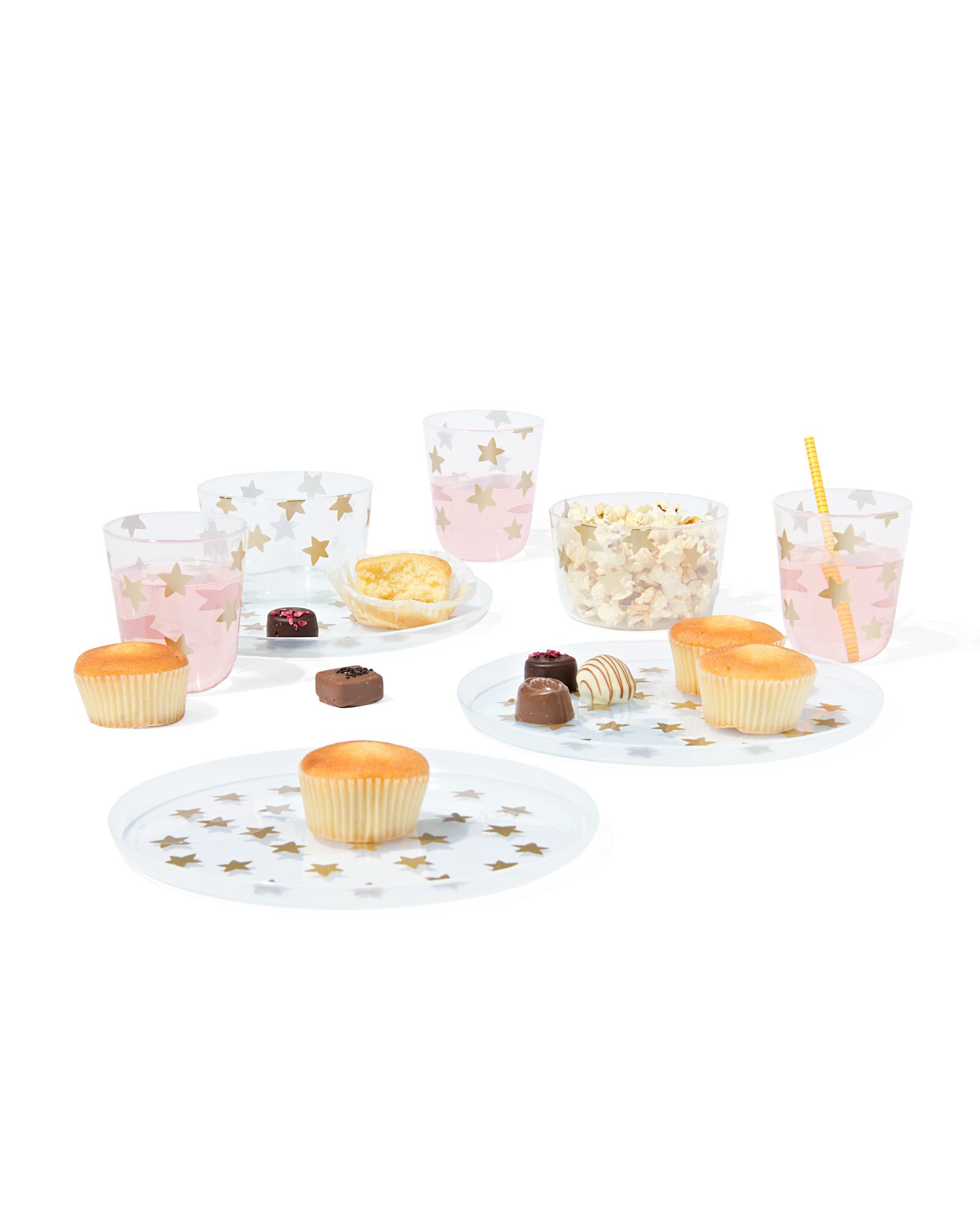 bordjes herbruikbaar plastic sterren - 4 stuks - 25610041 - HEMA