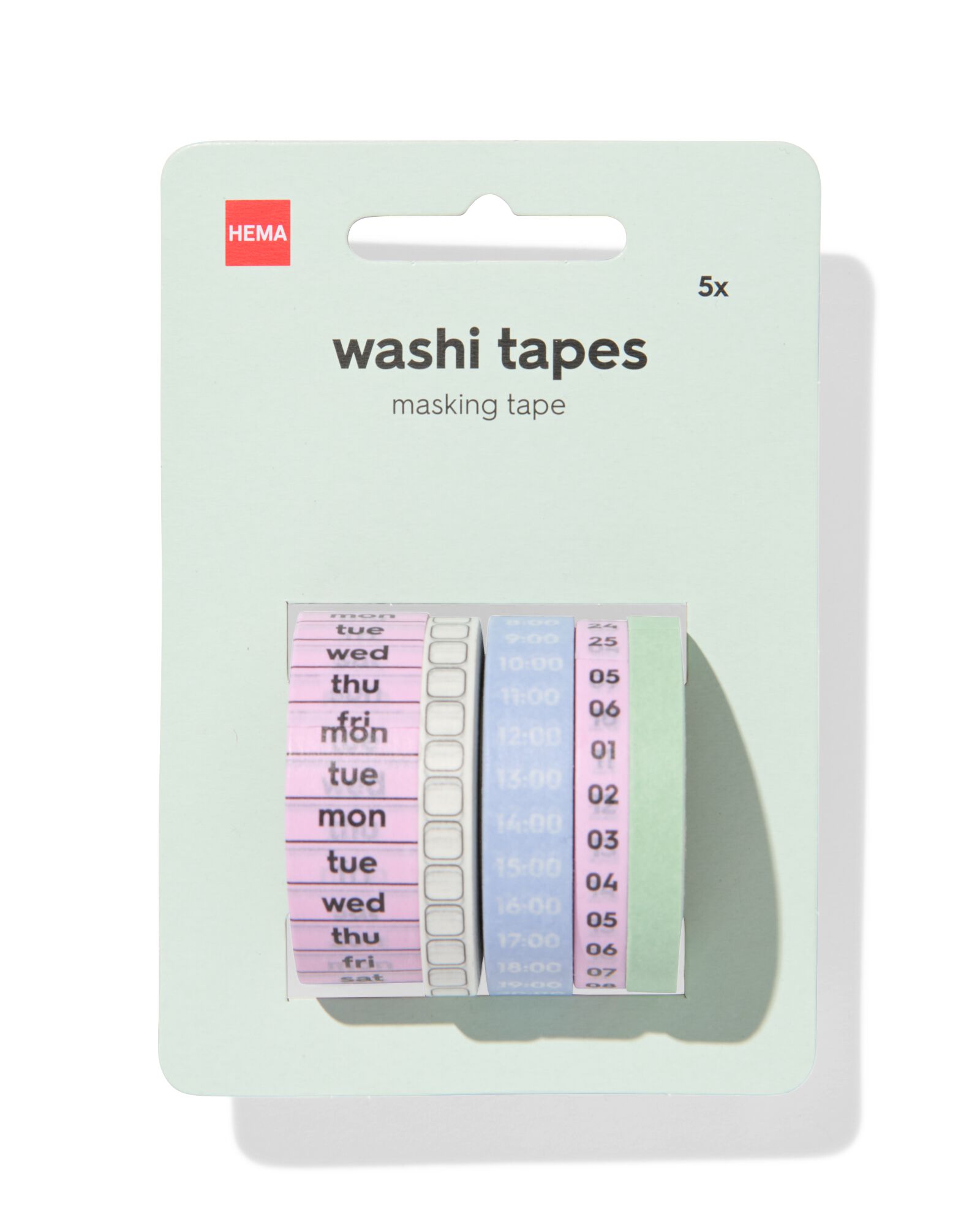 washi tape agenda - 5 pi&egrave;ces - 14170188 - HEMA