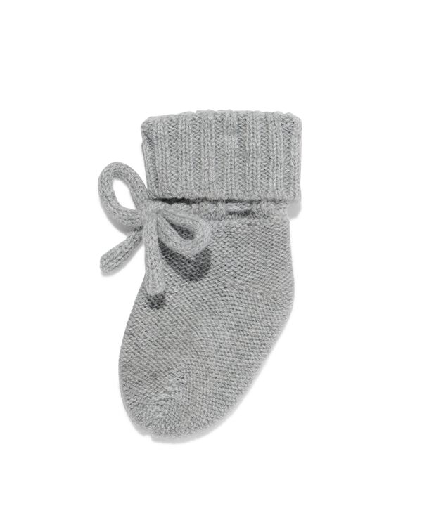 chaussettes b&eacute;b&eacute; laine tricot&eacute;e gris chin&eacute; gris chin&eacute; - 4700740GREYMELANGE - HEMA