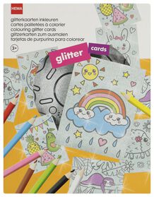 cartes à paillettes à colorier - kit de bricolage - 15920052 - HEMA