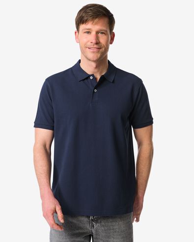 herenpolo donkerblauw donkerblauw - 2140340DARKBLUE - HEMA