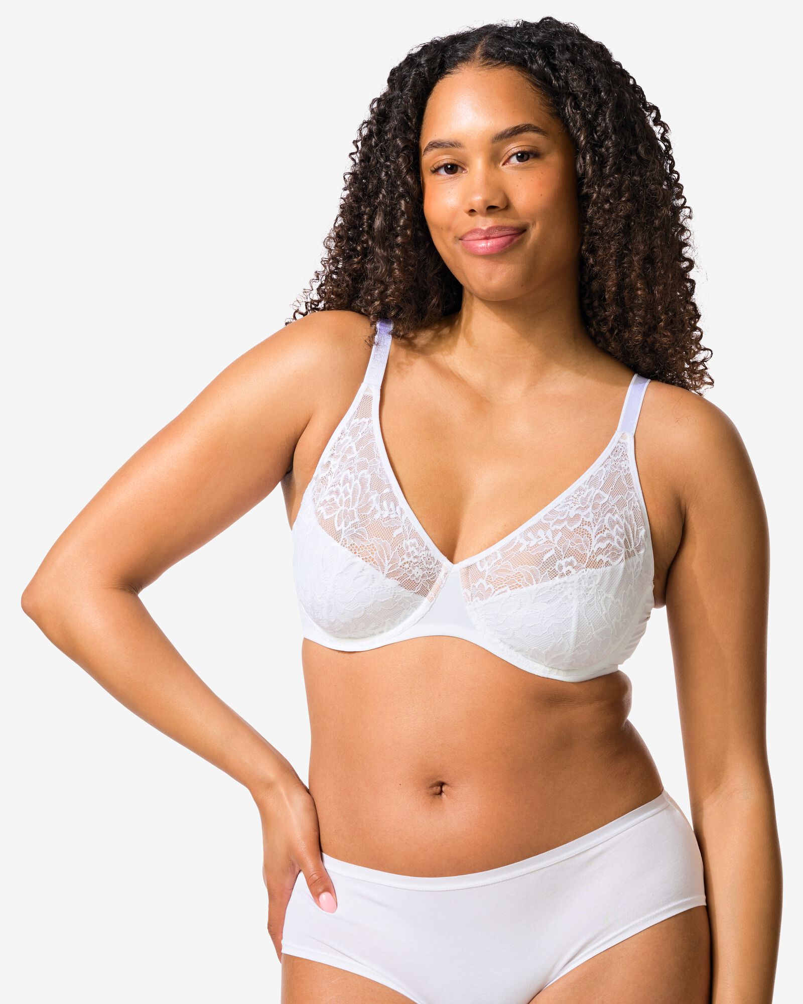 Nicht vorgeformter Spitzen-BH mit B&uuml;gel  wei&szlig; wei&szlig; - 21805885WHITE - HEMA