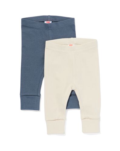 baby meegroei leggings rib - 2 stuks	 ecru - 33039850ECRU - HEMA