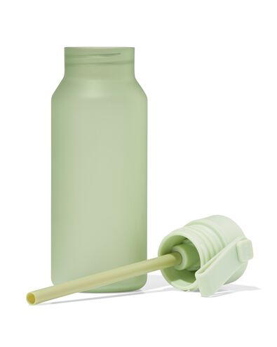 gourde avec paille 430 ml verte - 80650230 - HEMA