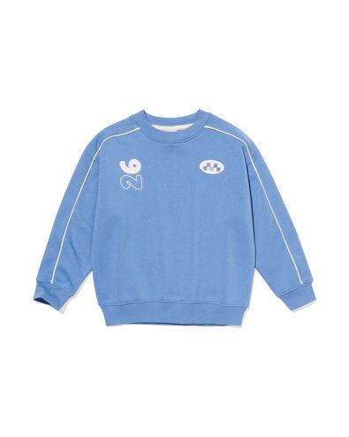 kindertrui sweatstof tekst blauw blauw - 30710913BLUE - HEMA