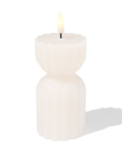 led vormkaars ⌀6.2x15cm diabolo ivoor - 13550132 - HEMA