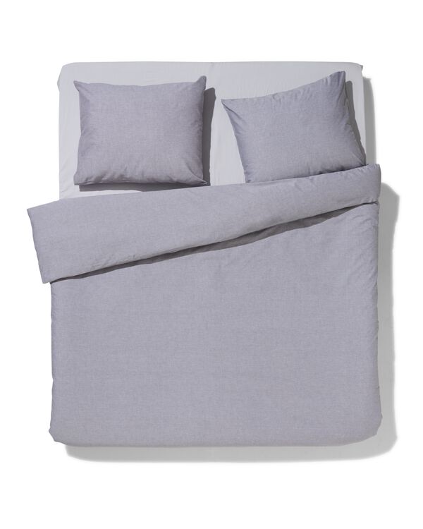housse de couette 240x200/220cm chambray gris clair - 5790229 - HEMA