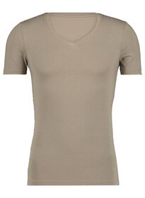 Herren-T-Shirt, tiefer V-Ausschnitt , Slim Fit beige beige - 1000016219 - HEMA