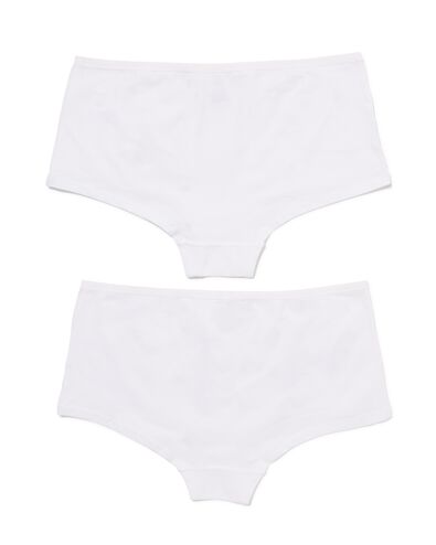 2 shorties femme coton stretch blanc blanc - 1000030351 - HEMA