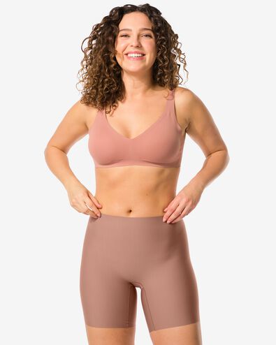 medium corrigerende biker hoge taille middenbruin middenbruin - 1000022645 - HEMA