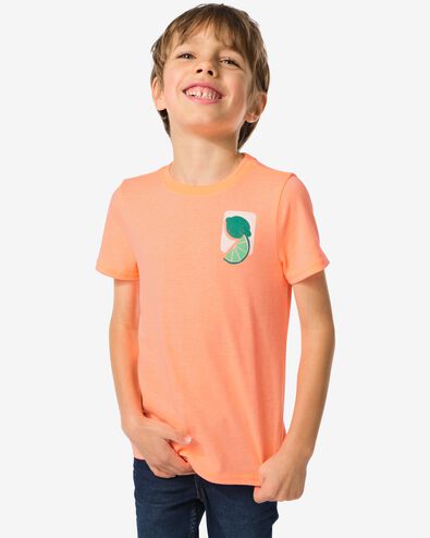 t-shirt enfant agrumes orange 98/104 - 30783969 - HEMA