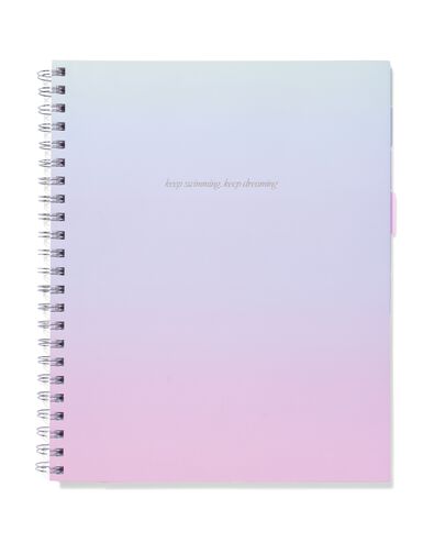 Cahier &agrave; spirale 10 en 1 A4 lignes d&eacute;grad&eacute; de couleurs - 14102216 - HEMA