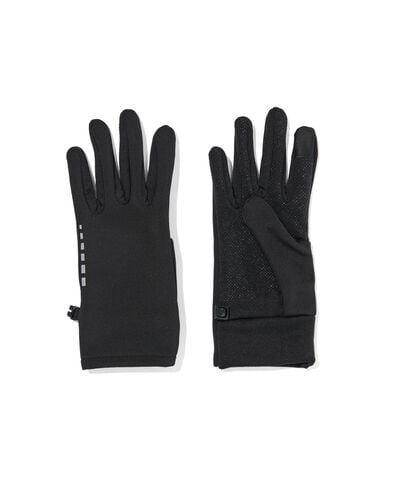 dames en heren handschoenen softshell zwart zwart - 16521440BLACK - HEMA