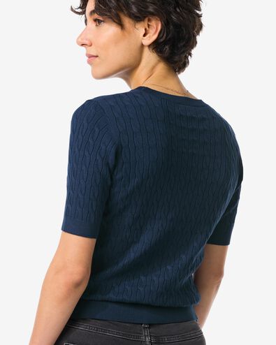 Damenpullover Fally, Zopfmuster dunkelblau - 36206320DARKBLUE - HEMA