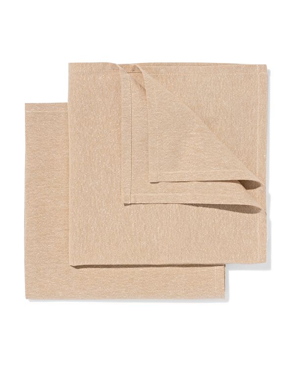 serviettes 47x47cm paillet&eacute; &eacute;cru - 2 pi&egrave;ces - 5300131 - HEMA