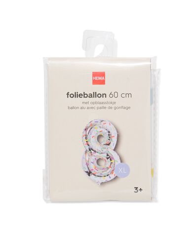 Folienballon Zahl 8, 60 cm, Konfetti - 14260065 - HEMA